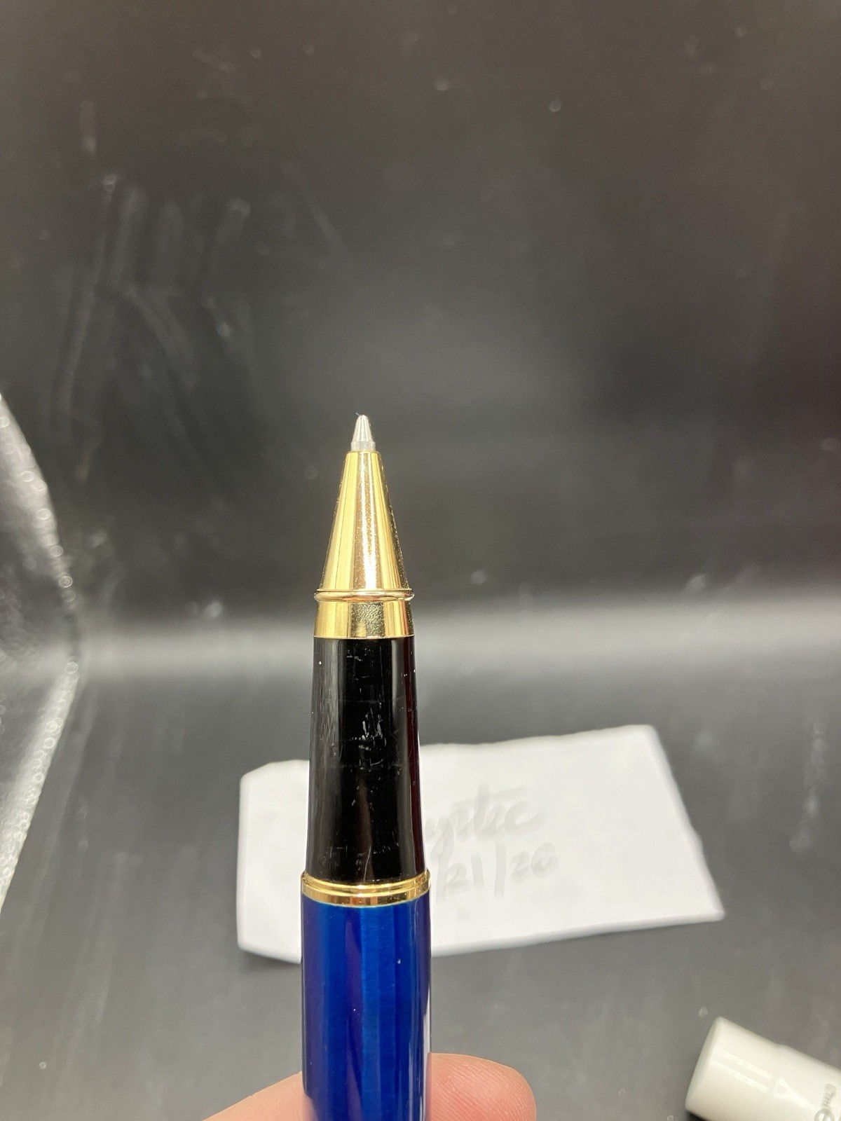 ZYRTEC Blue Gold Heavy Metal Medical Drug Rep Ballpoint Pen Cetirizine HCl WORKS