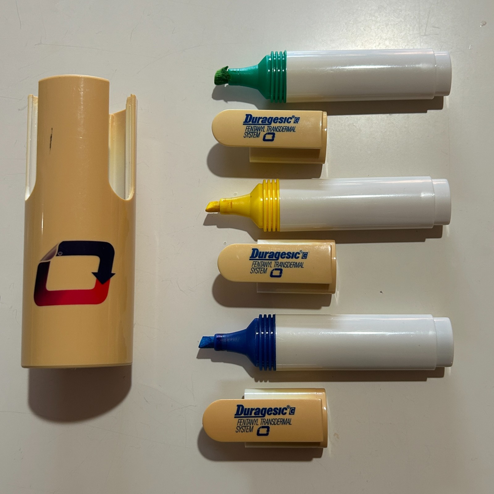 Rare Vintage Duragesic Fentanyl Transdermal System Highlighter Set Drug Pens