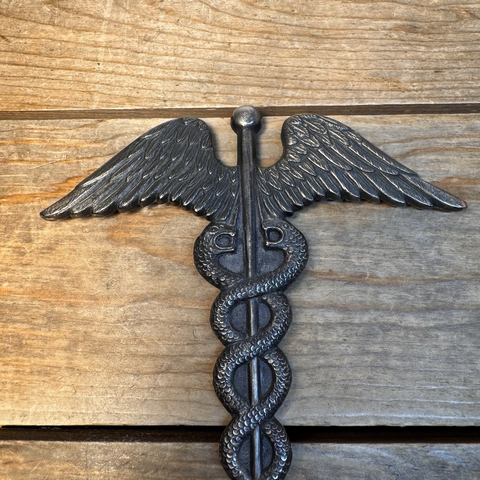 Vintage Letter Opener Caduceus Johnson & Johnson J&J 1961 Metal Advertising