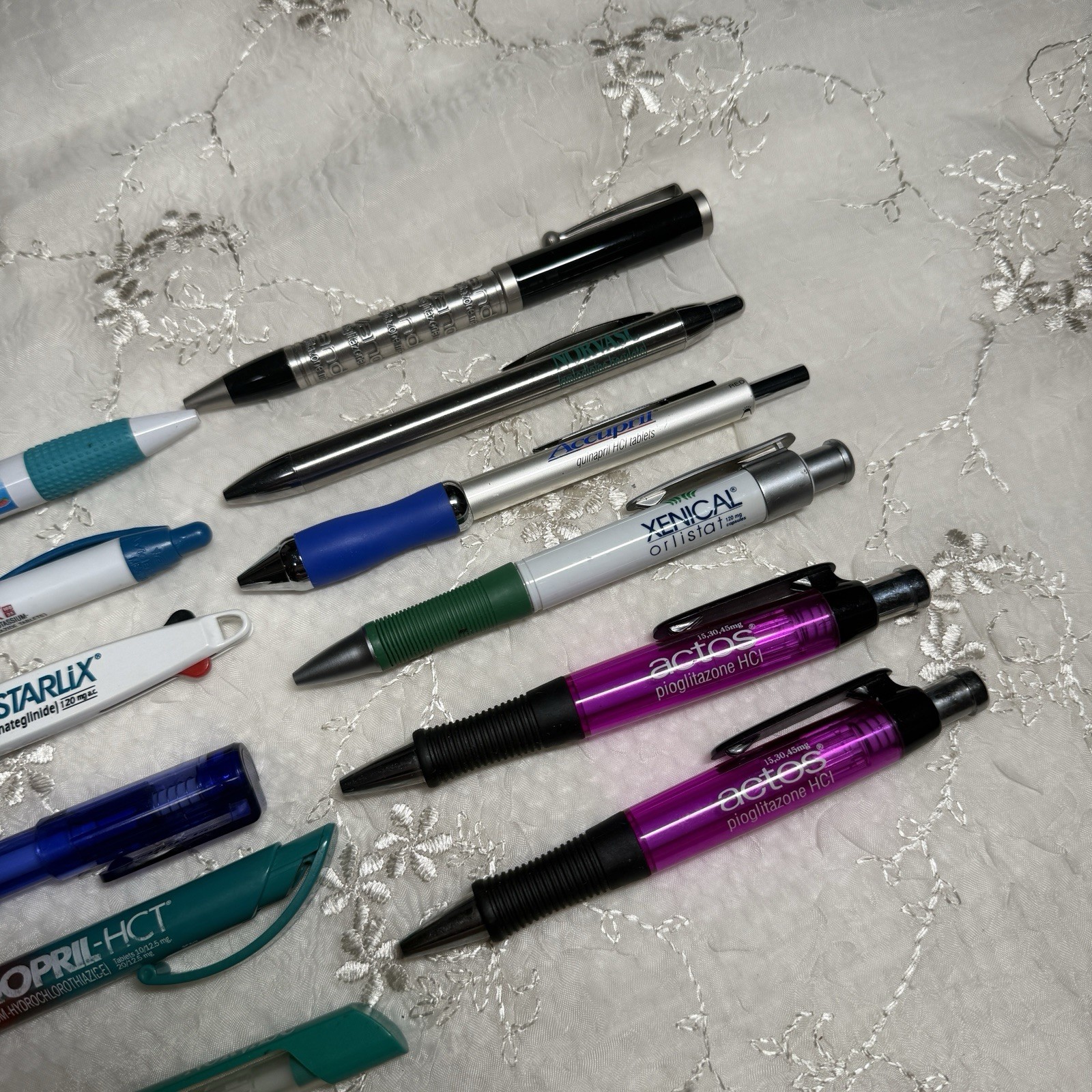 Lot 12 Pharma Drug Rep Pens Benicar Norvasc Monopril Starlix Xenical Actos