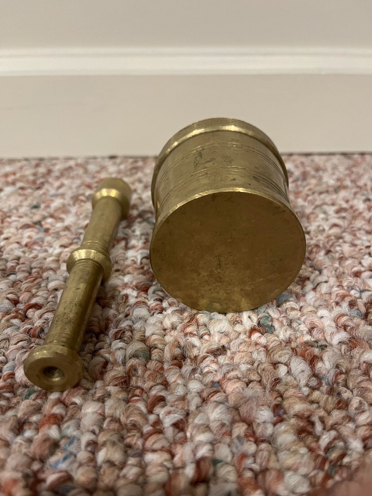 Vintage Brass Mortar and Pestle – Pre-Owned, Good Condition for Age