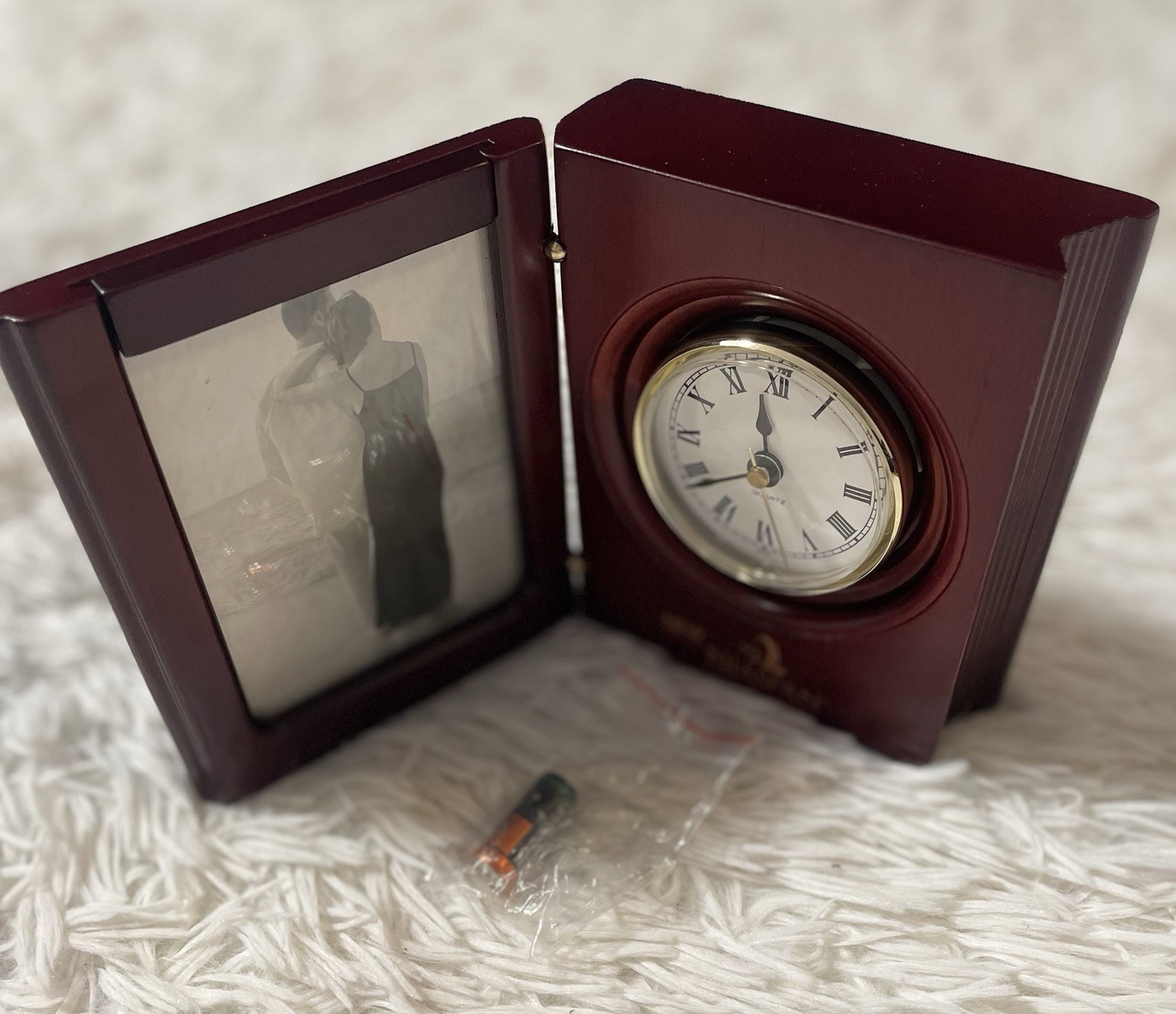 NEW Niaspan Niacin Pharmaceutical Cherry Wood Picture Frame Clock Premium Pharma