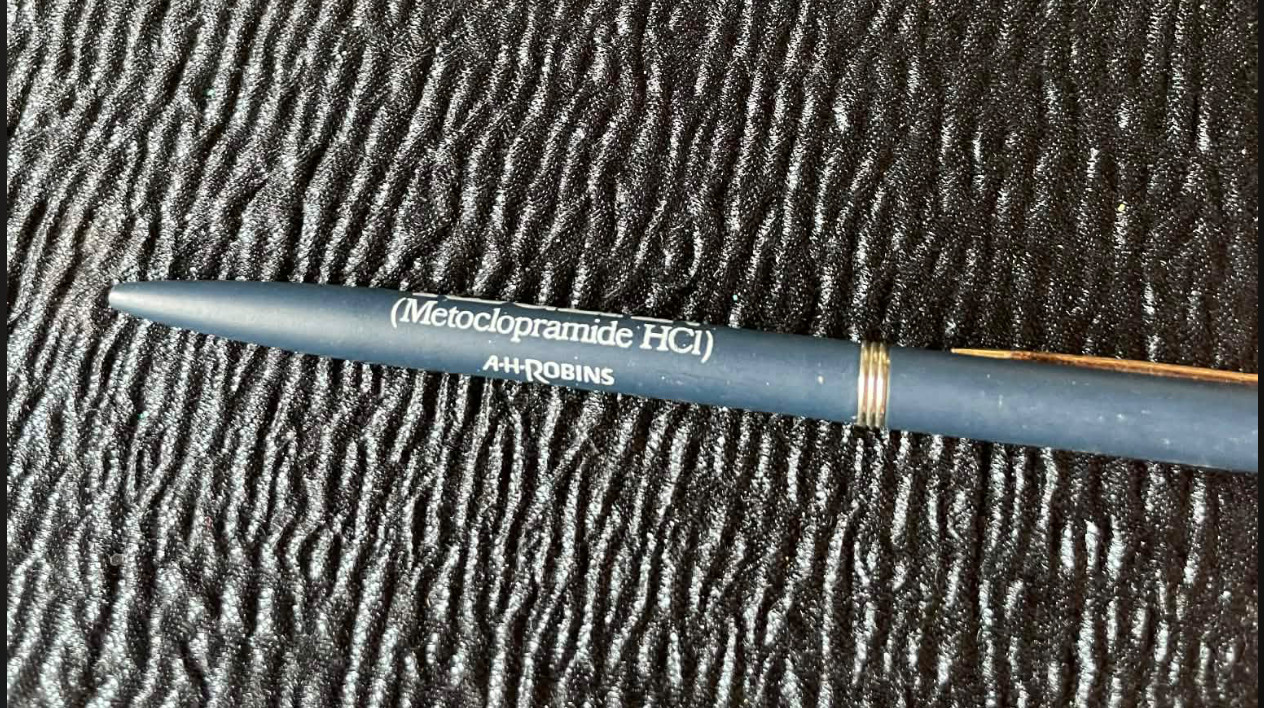 Vintage Reglan Metoclopramide HCl RX pharma Drug Rep pen A.H. Robins Pens Old