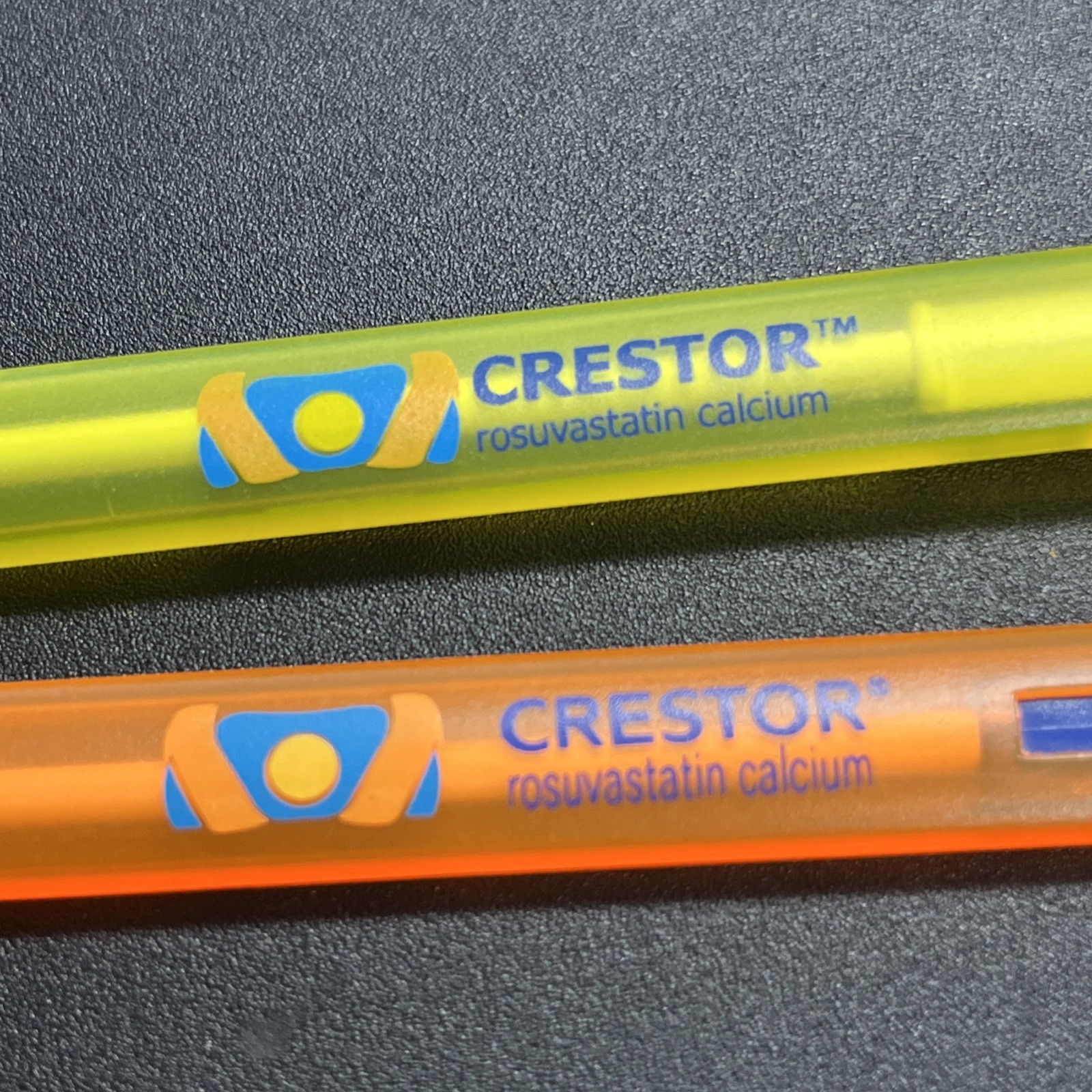Crestor, Rosuvastatin Ballpoint Pen Drug Rep Pharmaceutical Lot 2 Advertising