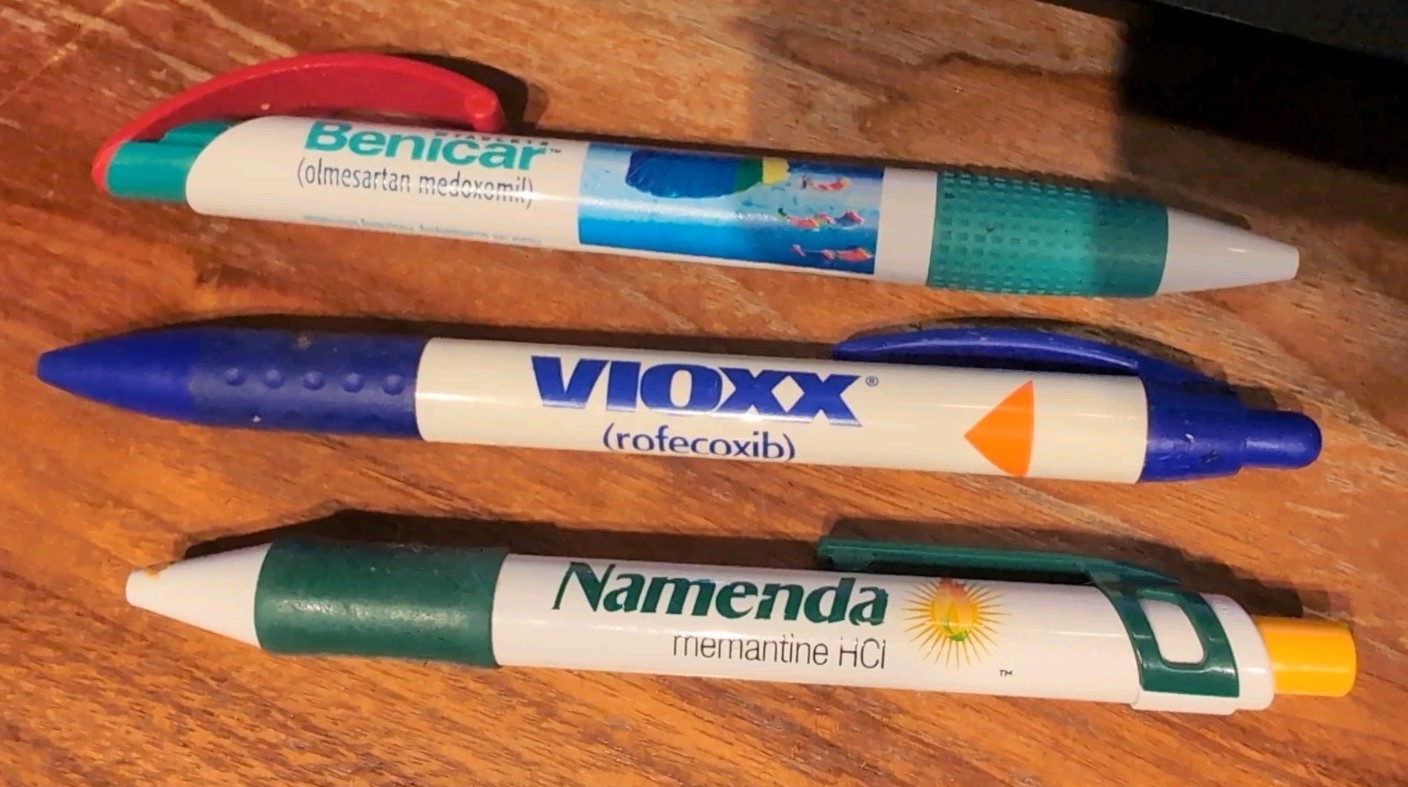 Vintage Vioxx , Namenda, Benicar Pharmecutical Pens