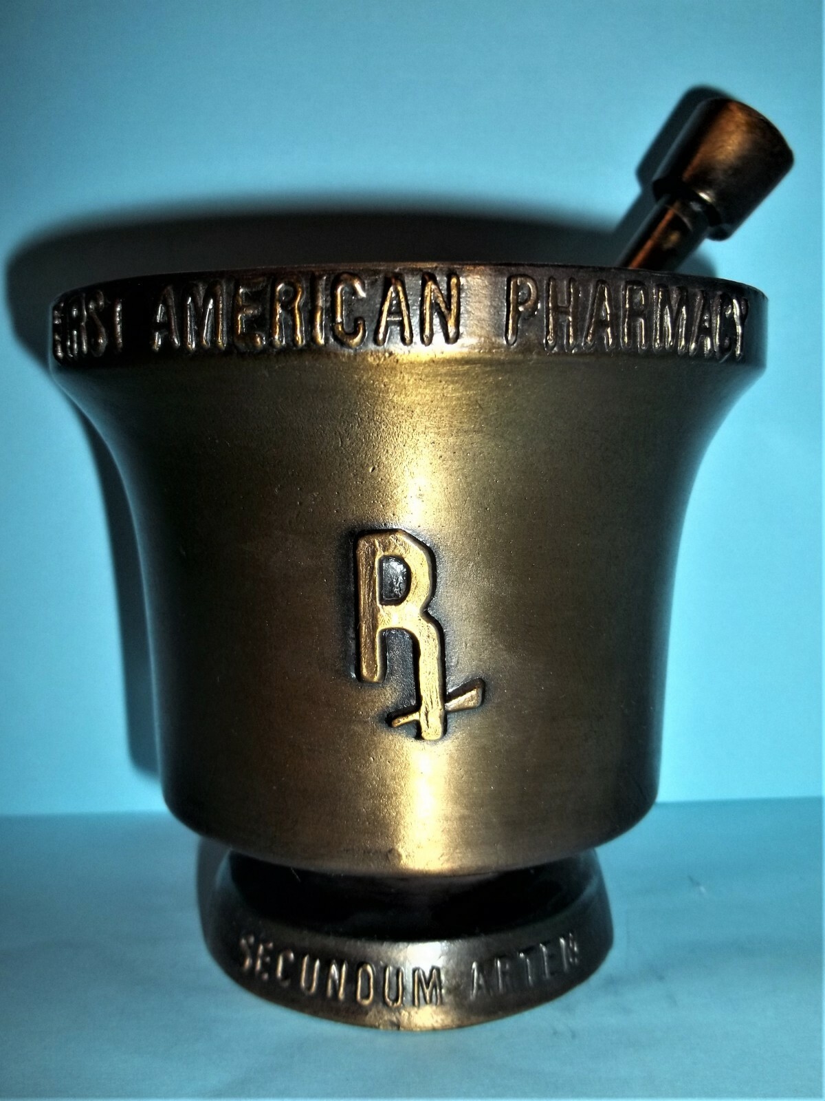 Schering Bronze Mortar & Pestle Andrew Craigle Apothecary~5”Tall~Pharmacist Gift