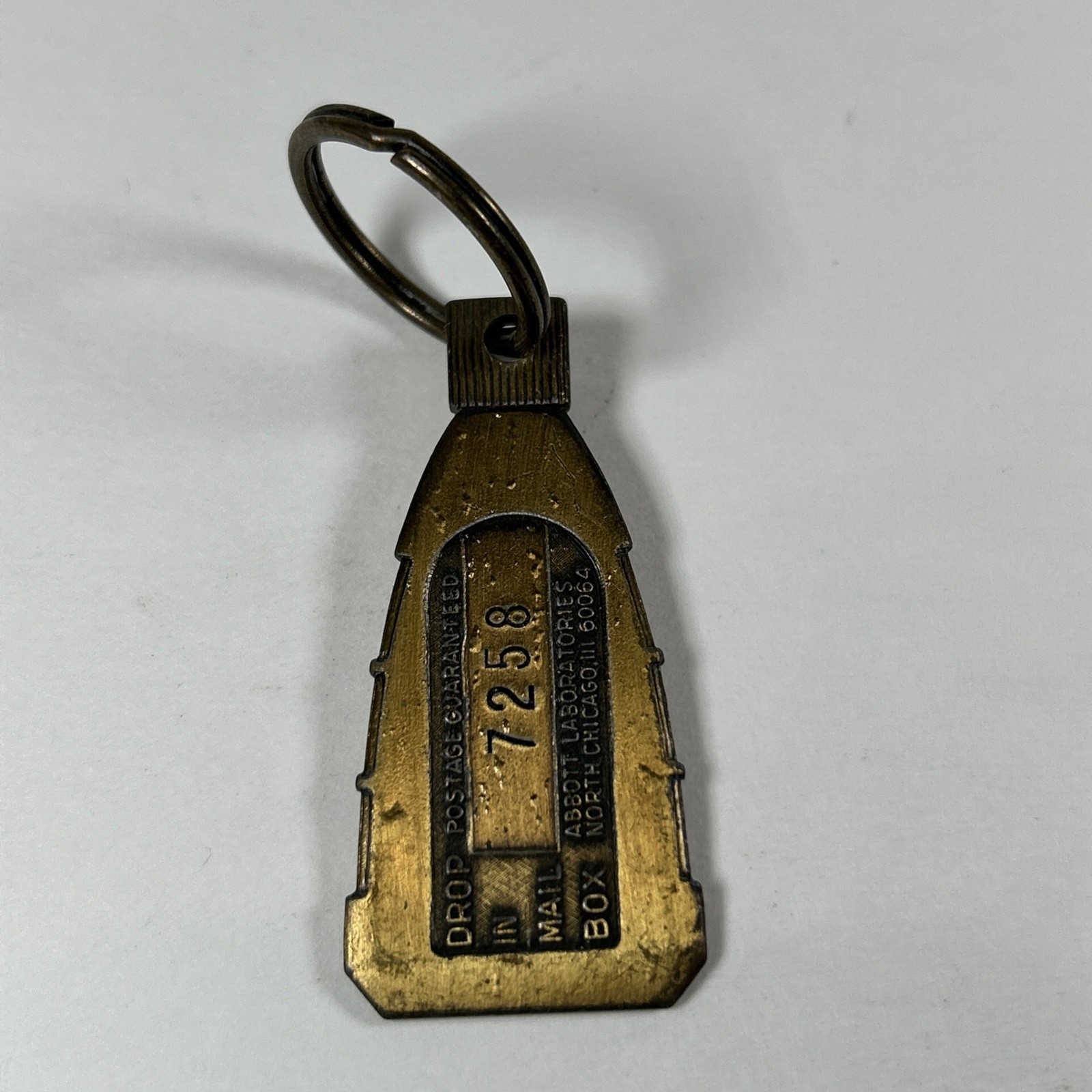VINTAGE 1960’s SELSUN BLUE ABBOTT LAB ANTI-DANDRUFF, KEYCHAIN RETURN POSTAGE