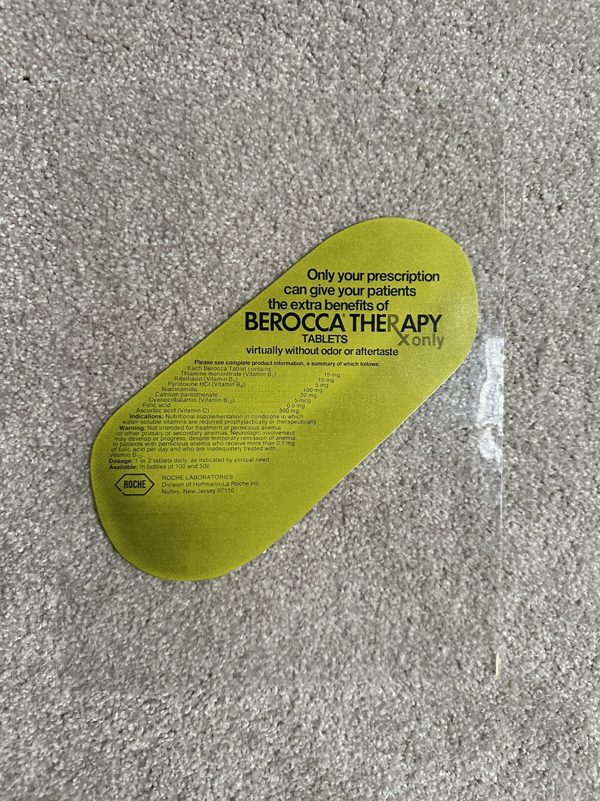 Vintage Berocca Pharmaceutical Single Page Magazine Advertisement