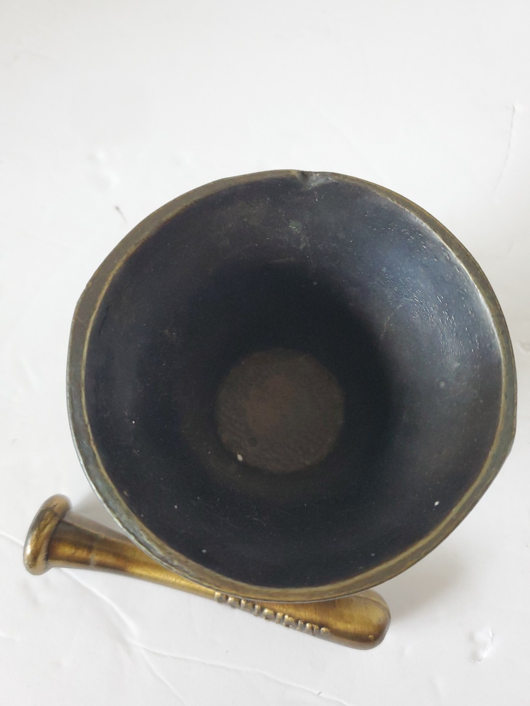 Vintage 1976 Bicentennial Celebration Brass Mortar & Pestle Rx Pharmacy