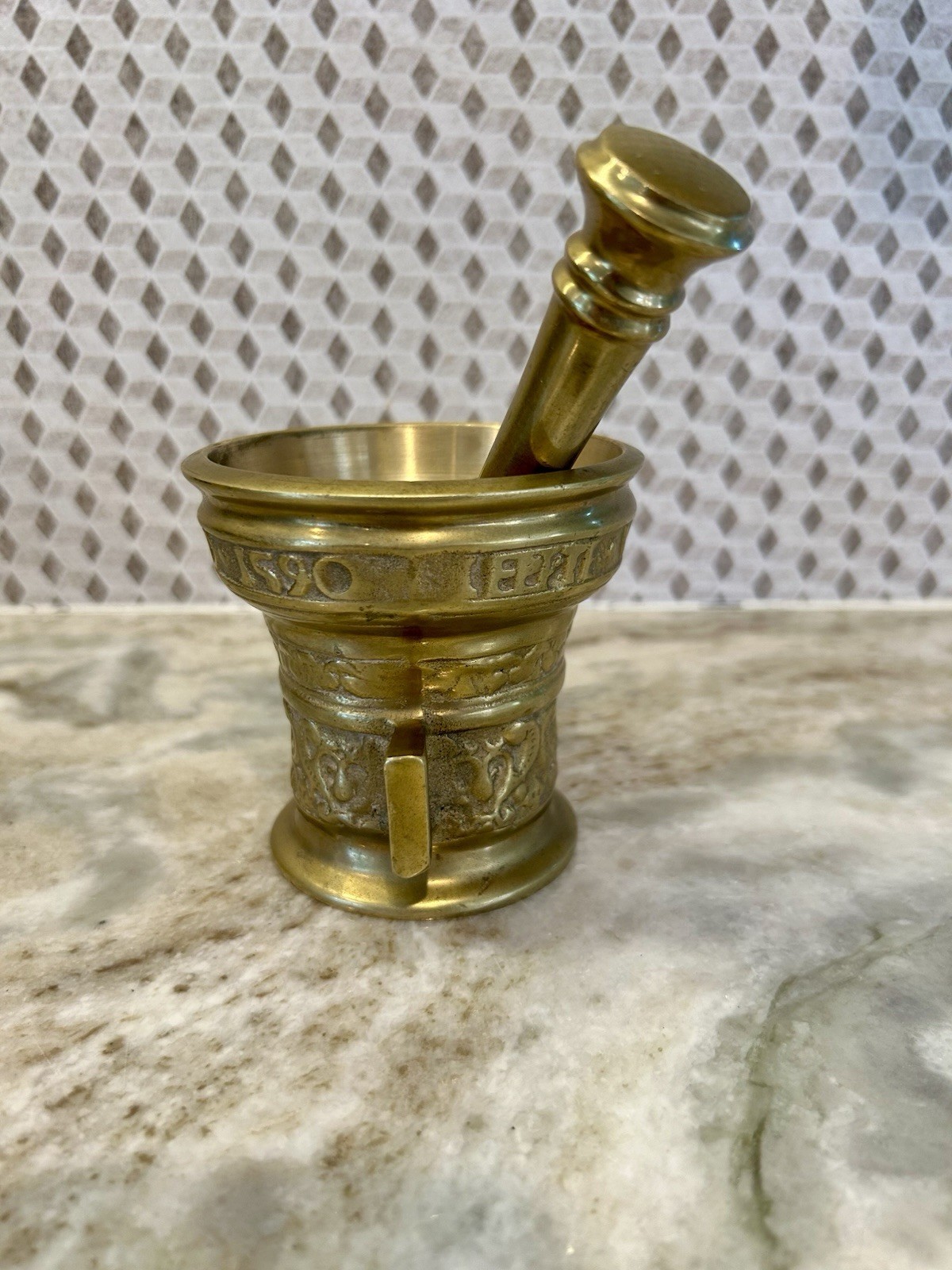 Vintage Mortar & Pestle Solid Brass Apothecary From 1960-70’s
