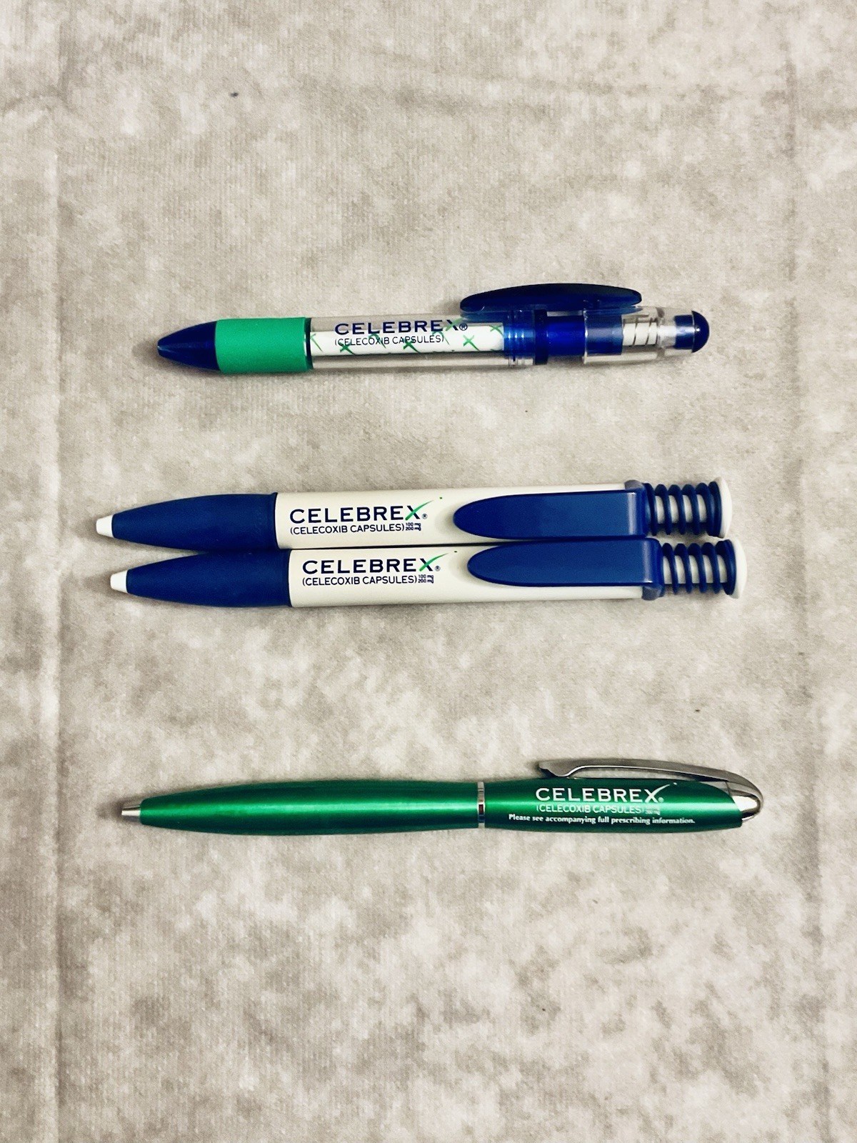 CELEBREX PHARMACEUTICAL REP PENS RETRACTABLE ASSORTED LOT OF 4