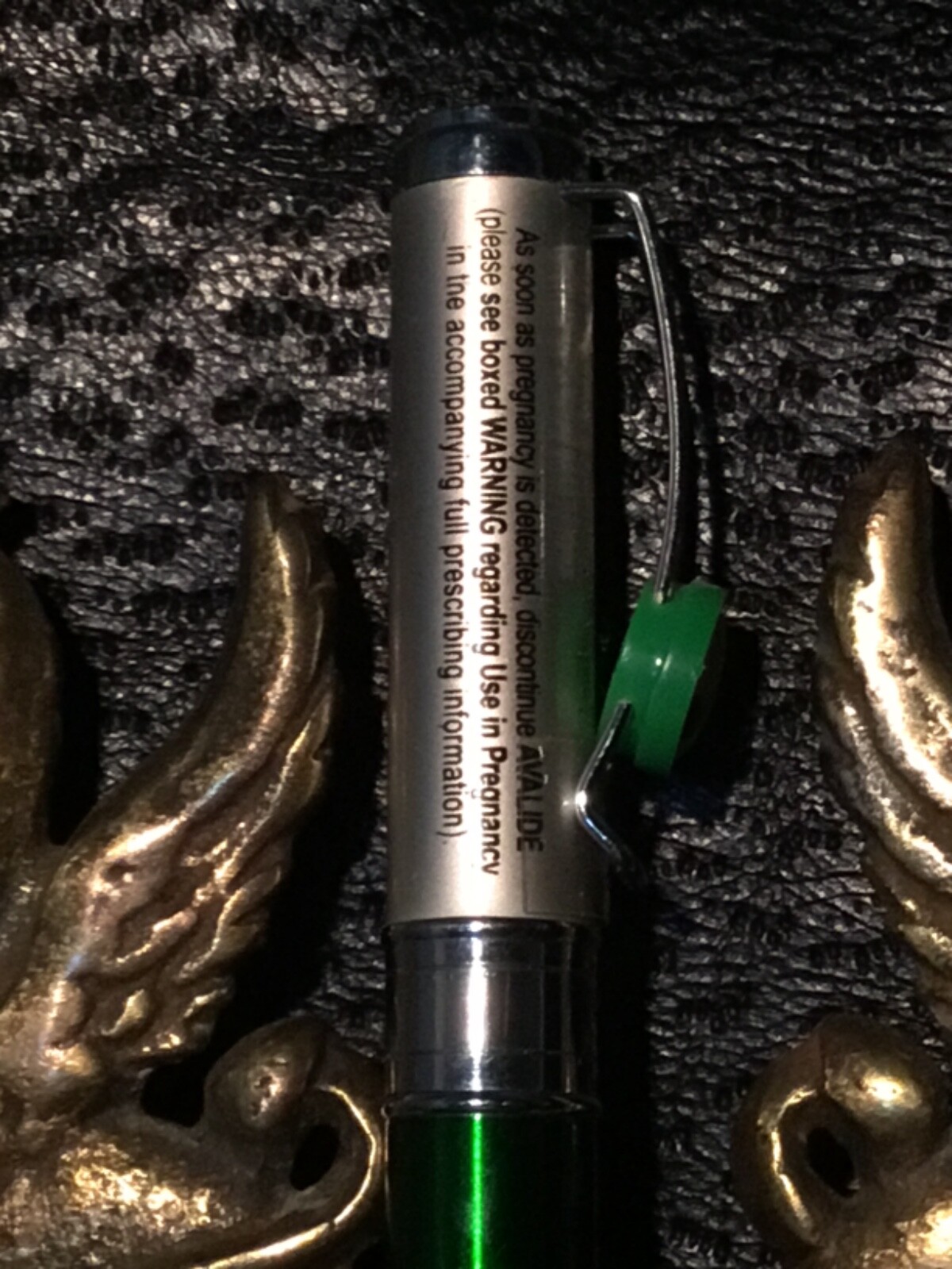 Avalide Green Heavy Metal Drug Rep Pharmaceutical Gripper twist pen w slider