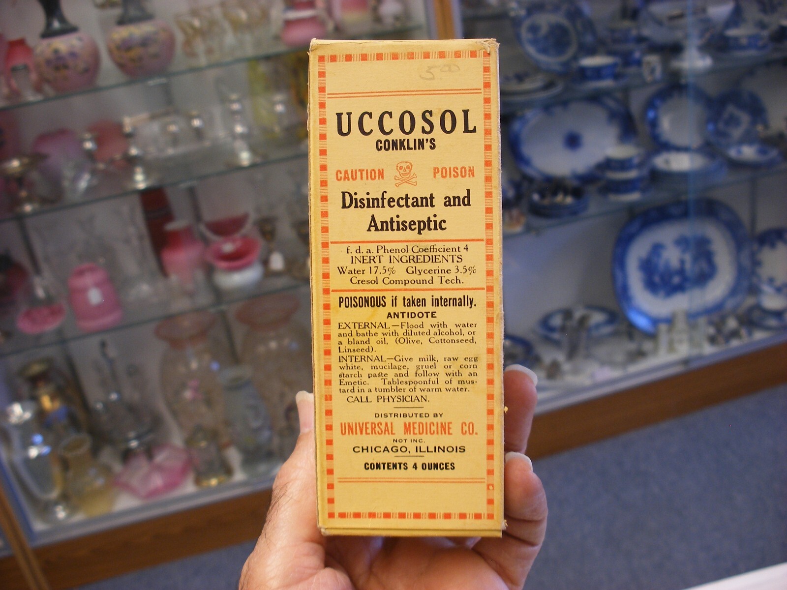 Vtg Medical Remedy Pharmacy Quack Cure – Conklin’s UCCOSOL Antiseptic – Empty