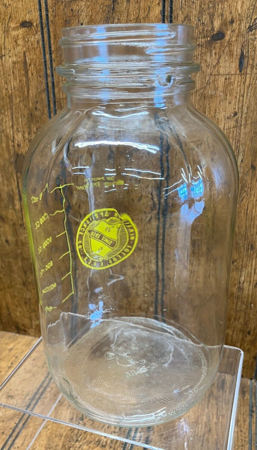 Vintage McKesson Appliance Co Toledo OH Medical Anesthesia Glass Jar Duraglas