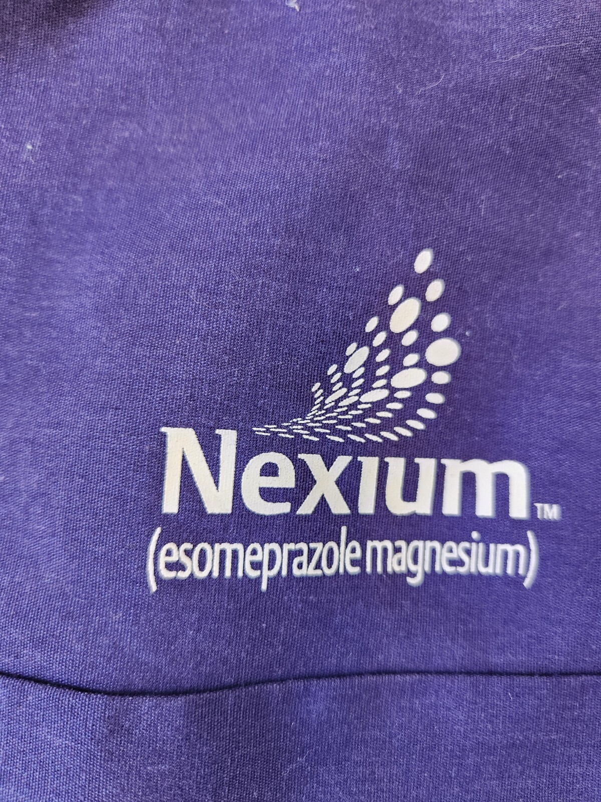 Vintage Nexium Drug Rep Advertising Collectible Scrub Top Purple Landau Large