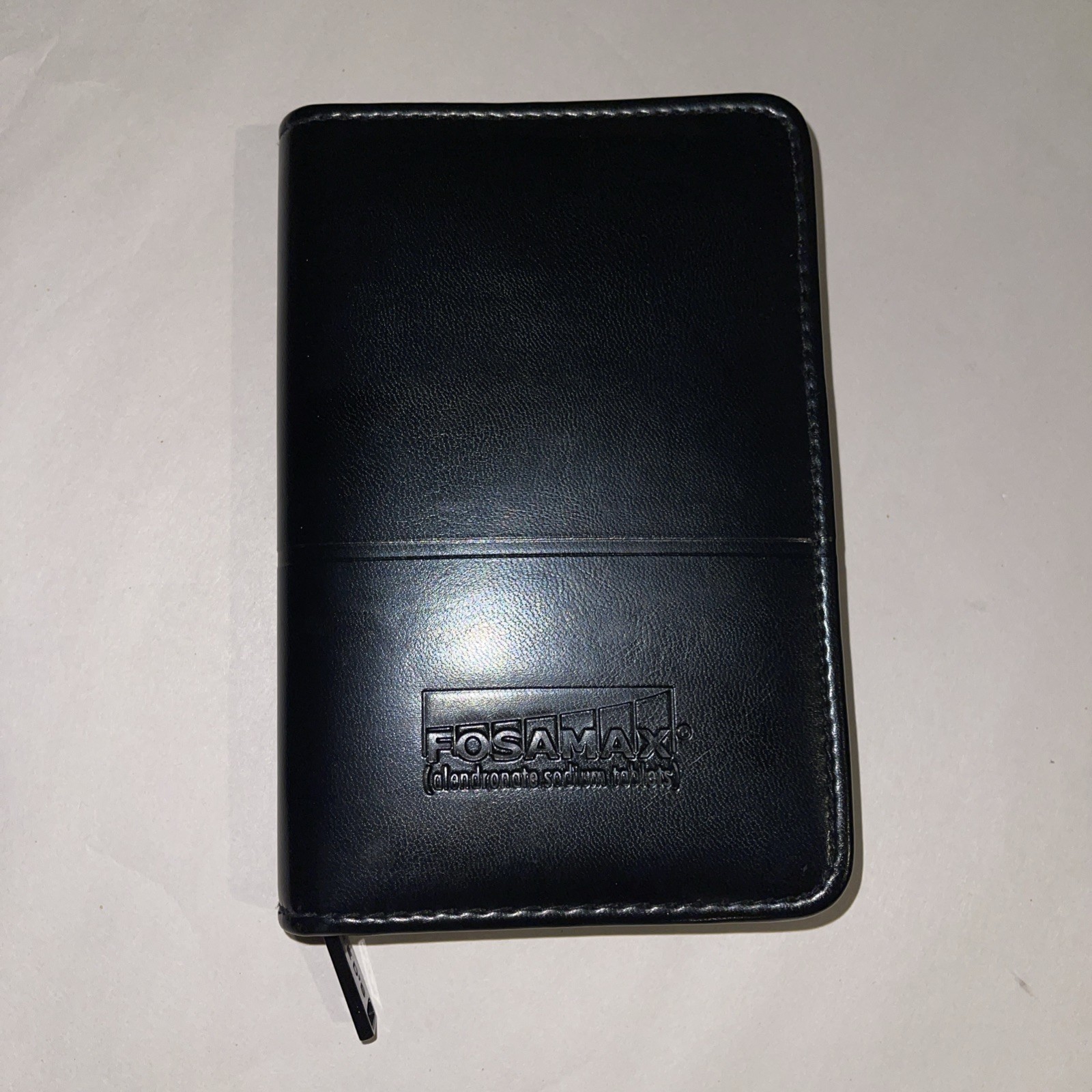 Fosamax (Alendronate Sodium Tablets) Black Leather Zippered Planner Notebook