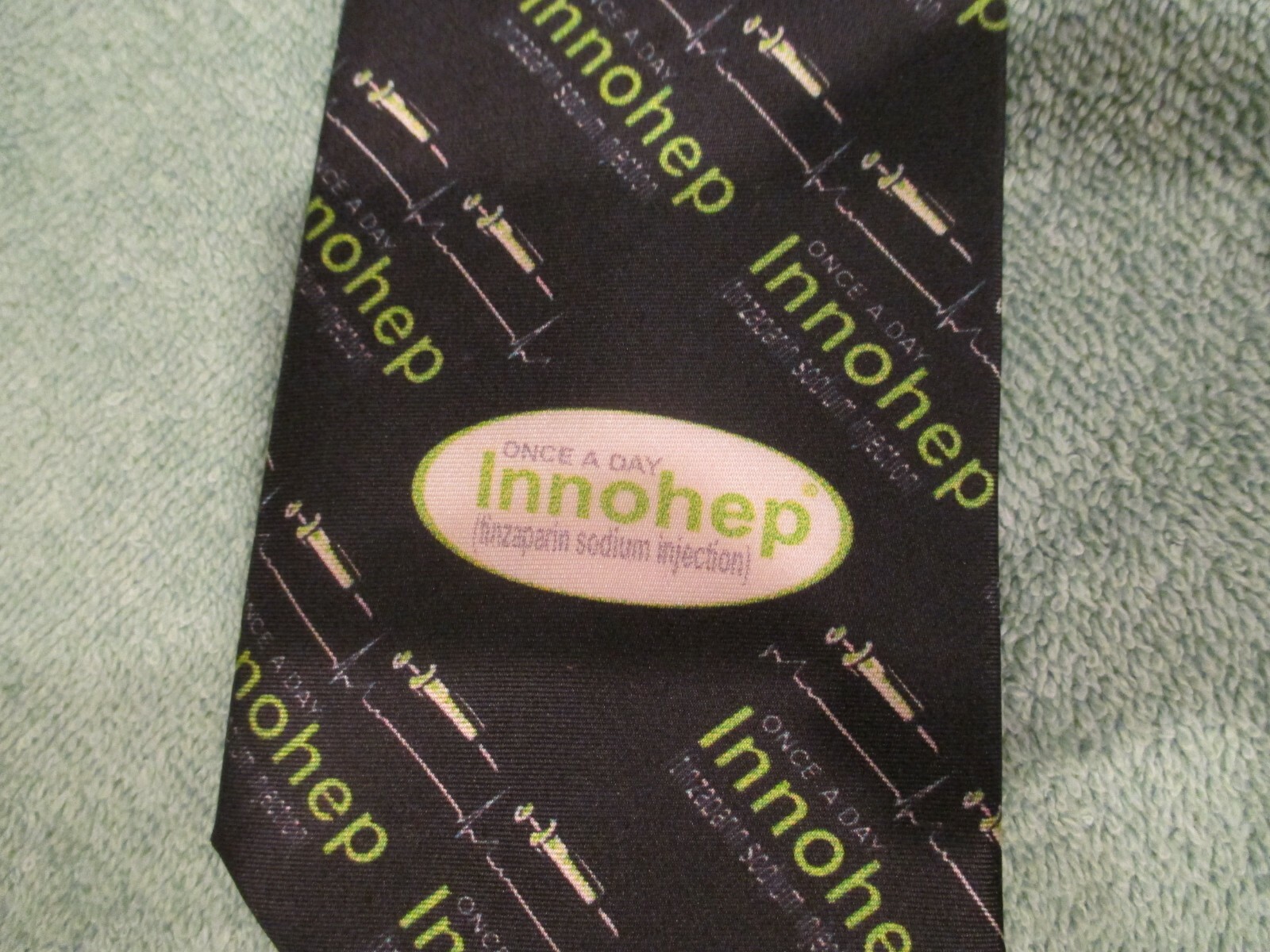 DuPont Pharma necktie with Innohep design 100% silk made in USA RARE promo item