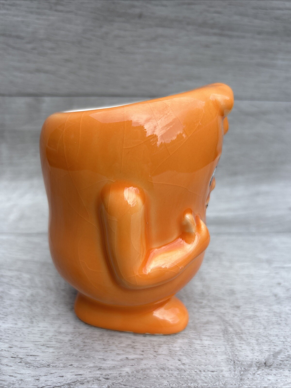 Actos Anthropomorphic Ceramic Mug Pharmaceutical Medical Stomach orange