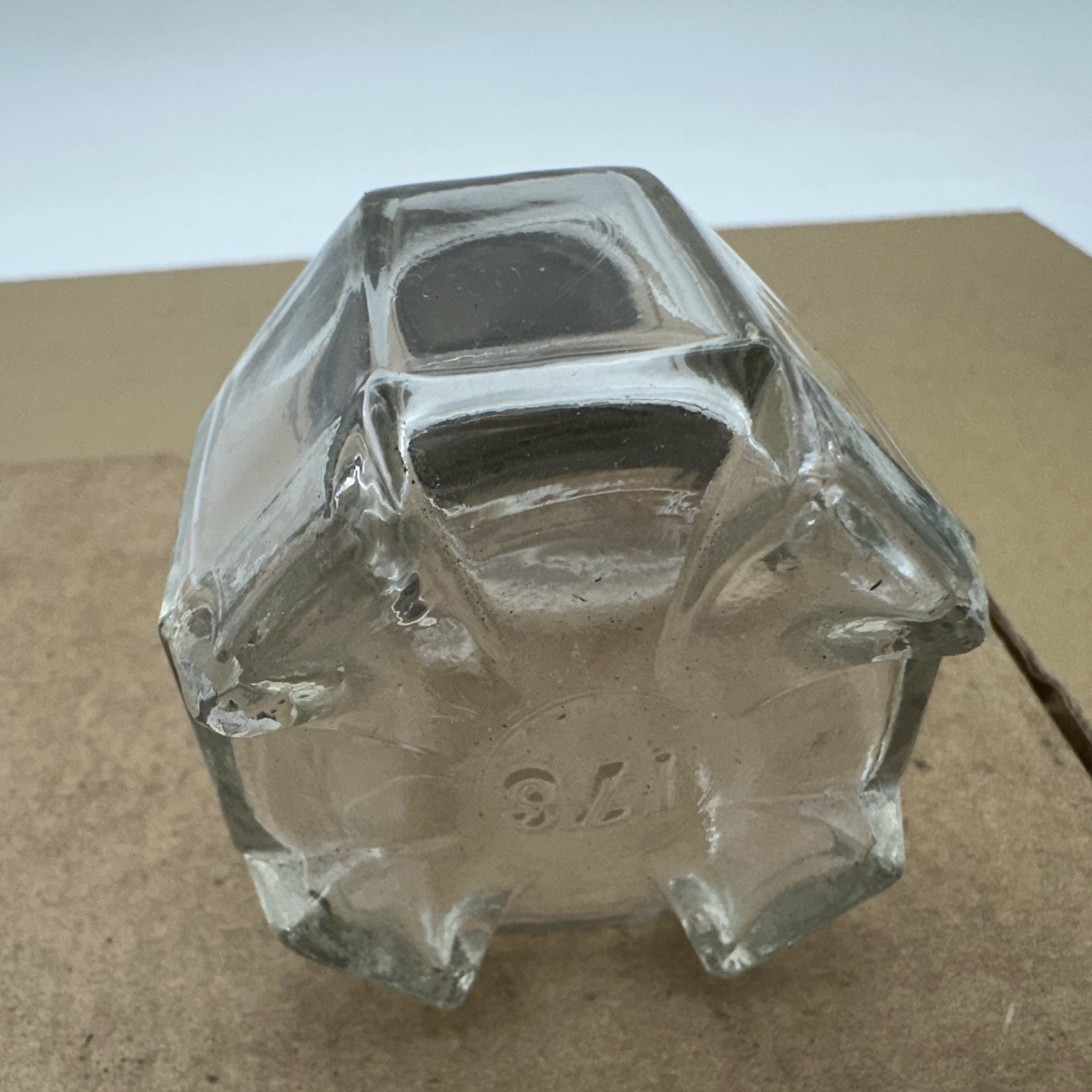 RARE Vintage McNeil Clear Glass Medicine Bottle display/collectible Unique Shape