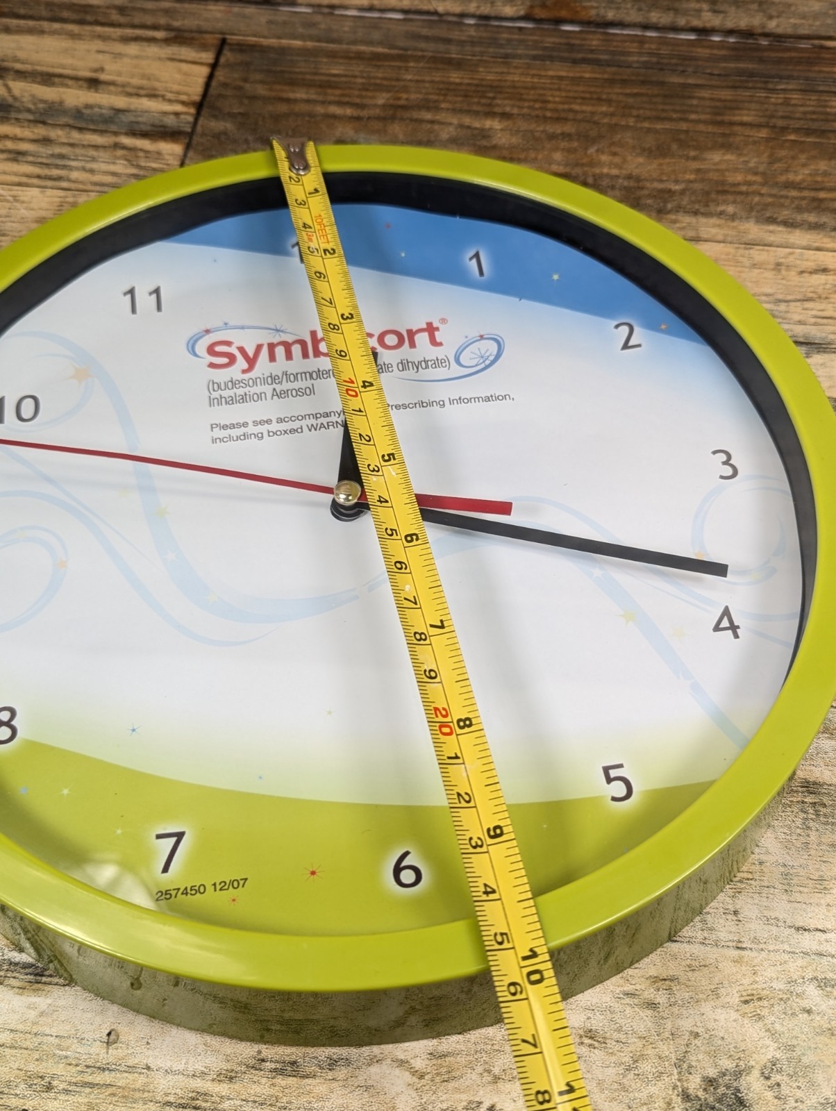 Symbicort Pharmaceutical Promo Collectible Promotional Clock Tested