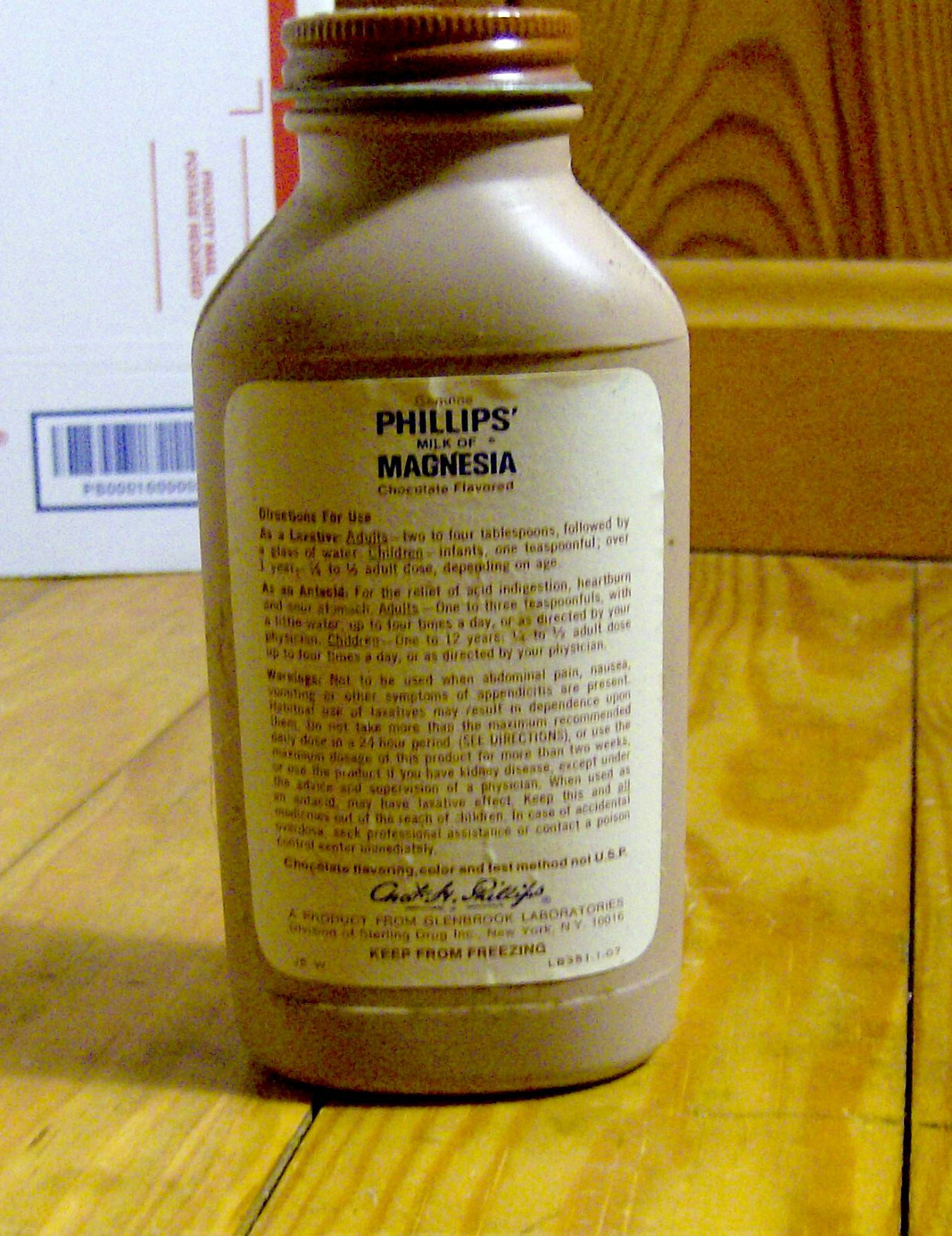 RARE vintage 1970s pharmaceutical bottle PHILLIPS’ MILK OF MAGNESIA chocolate
