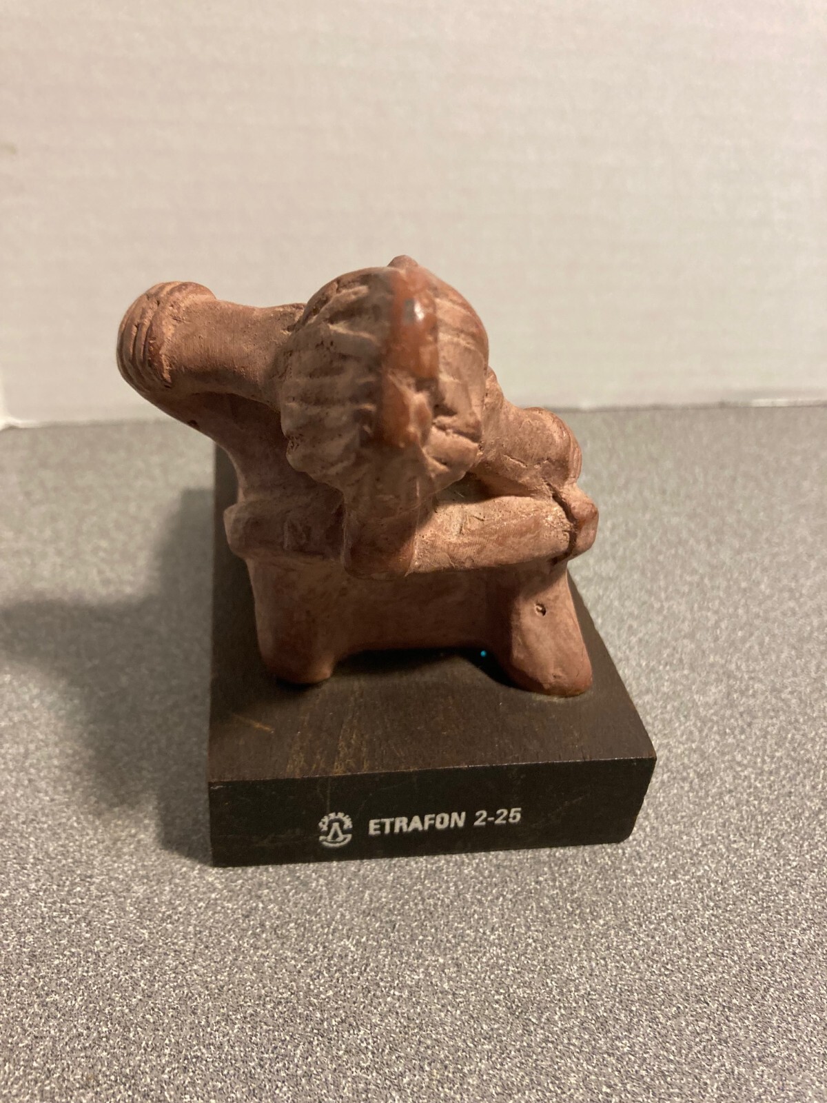 Etraphon Drugs Clay Advertising “Portrait of Anxiety/Depression” Statue on Wood