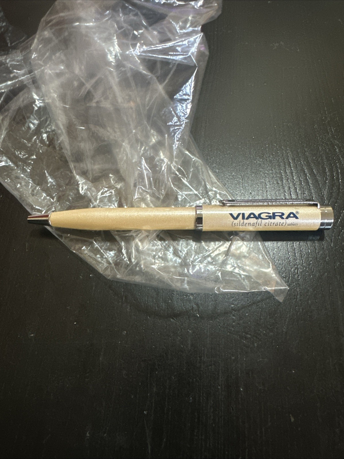 Metallic Gold Viagra Drug Rep Pharmaceutical Promo Advertising Metal Pen 1998