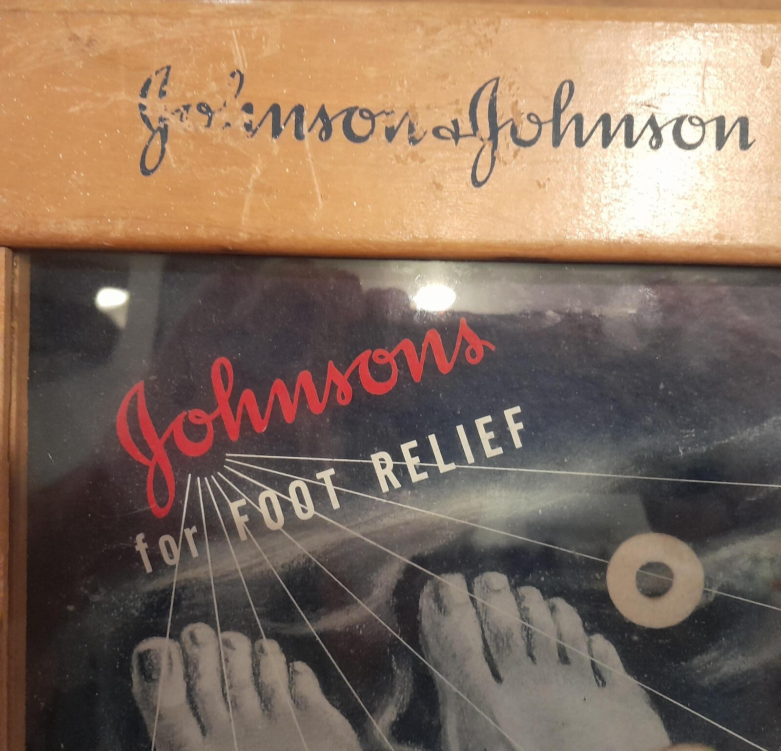 vintage sore feet medical store display JOHNSON & JOHNSON ca.1949 CORN & BUNION