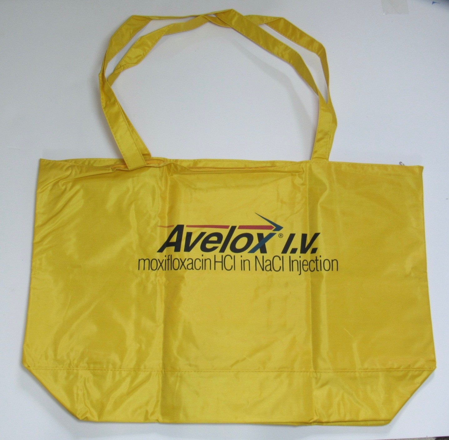 Huge Avelox Vinyl Zippered Tote Drug Rep Pharmaceutical Promo Advertising Yellow