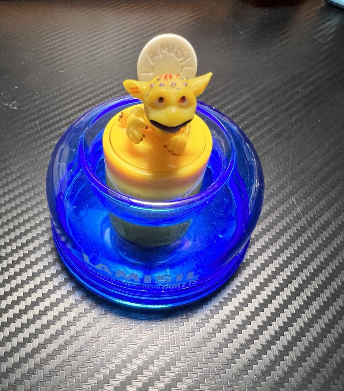Drug Promo LAMISIL Collectible Desk Top Bug Crushed by Pill Paper Clip Dispenser