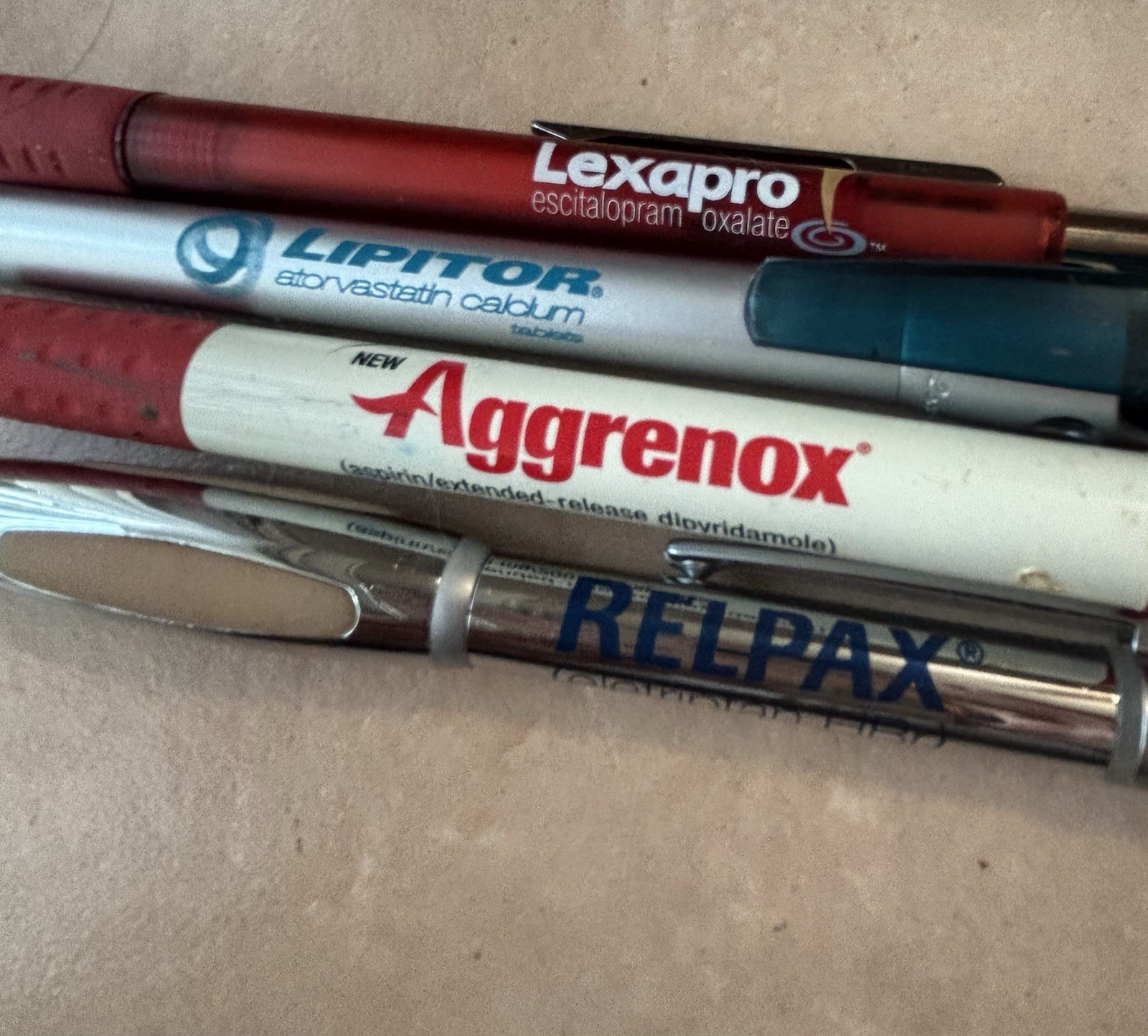 Lot Of 4 Vintage Drug Rep Pharmaceutical Pens