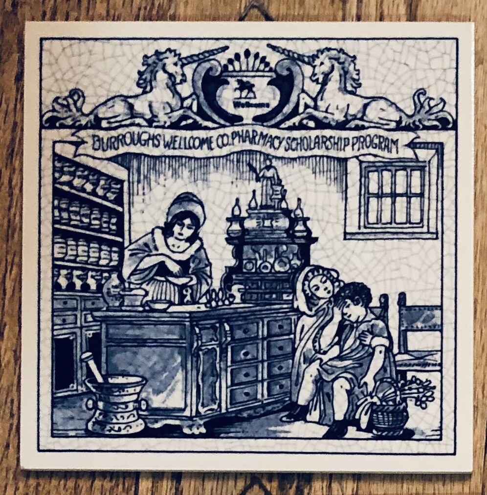 6 BURROUGHS WELLCOME Pharmacy English Pill Tiles London Apothecary DELFT holland