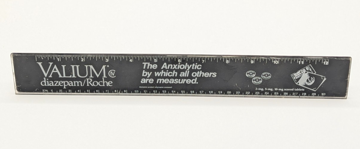 Vintage Roche Pharmaceutical Advertising Ruler – 1970s Promo Collectible
