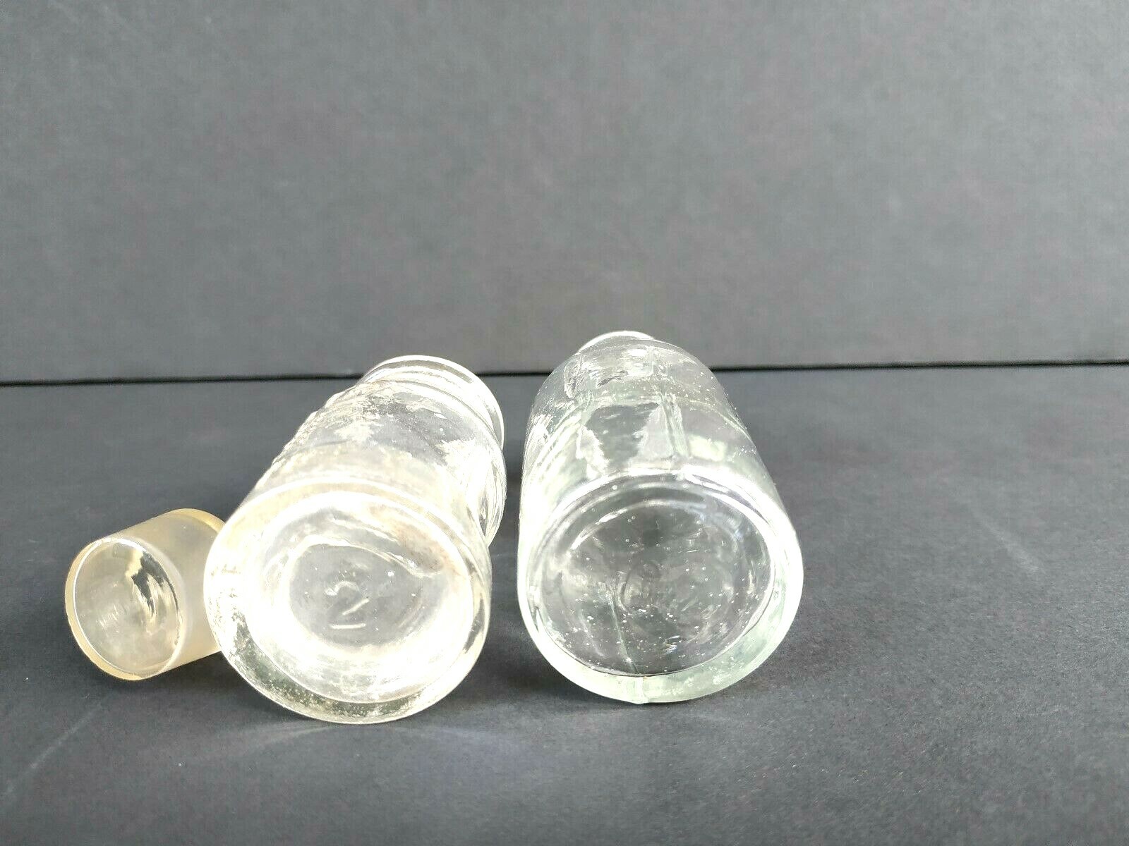 Glass Apothecary Pharmacy Bottles Set of 2, Clear, 1950 – 1960