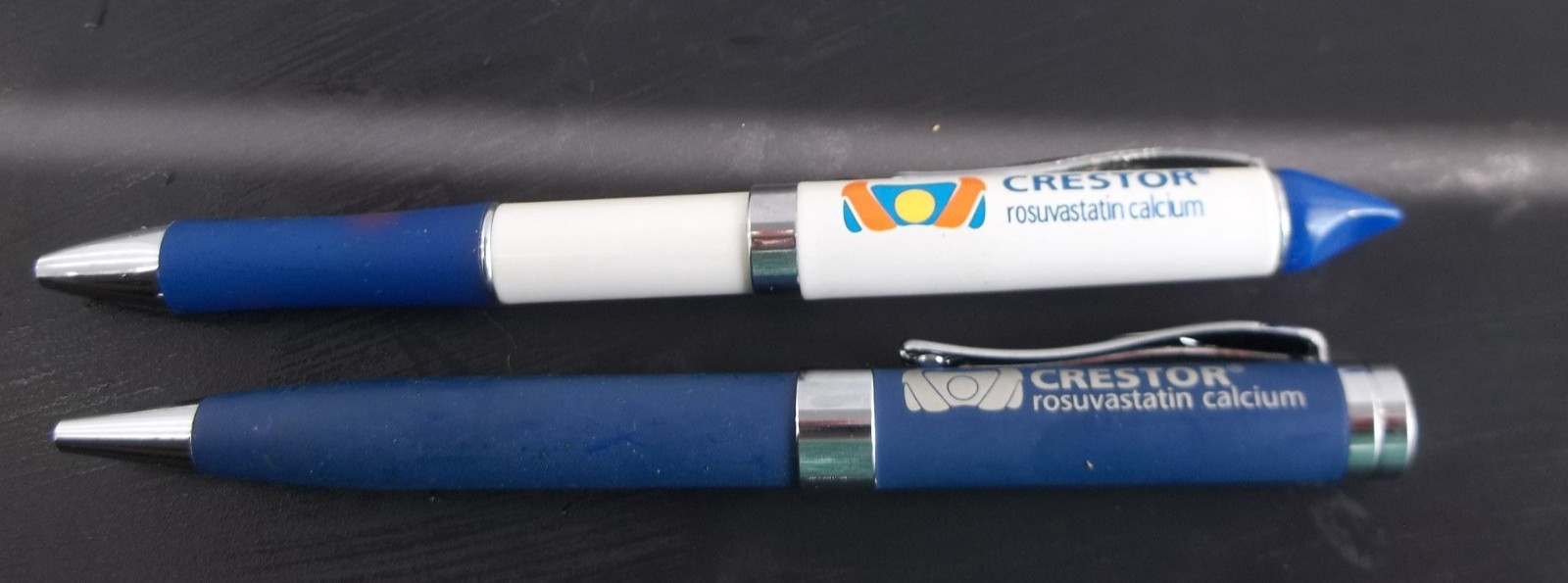 Lot of 2 Crestor Pharmaceutical Promo Pens – Drug Rep Advertising Rosuvastatin