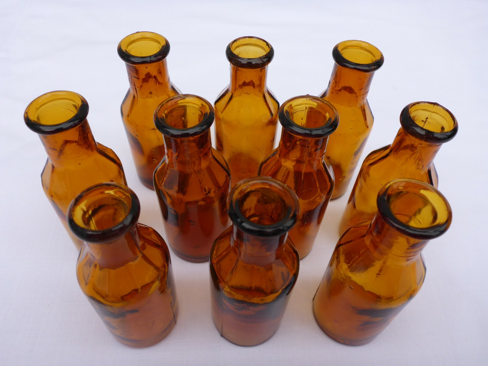 5 X Old Braune Medicine Glas Pharmacy Pharmacist Bottle 0.7oz Approx. 3in Braun