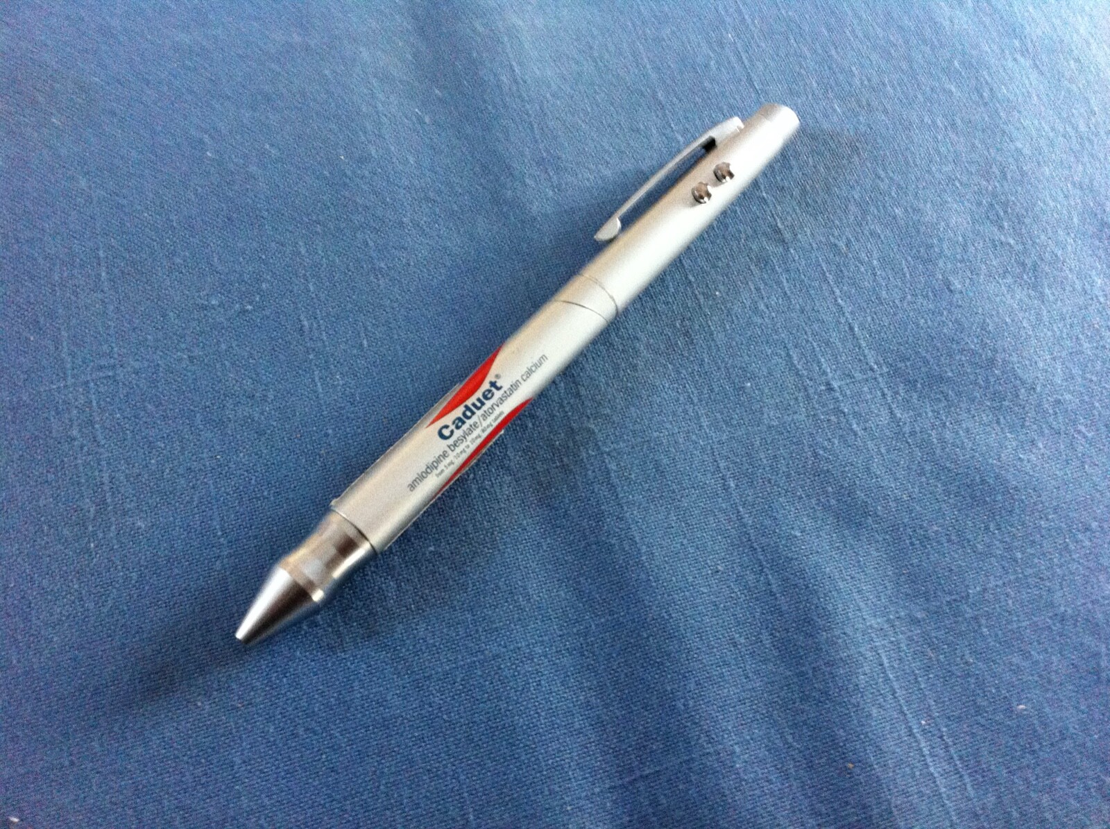 1 metal Caduet laser pointer drug rep pen with stylus