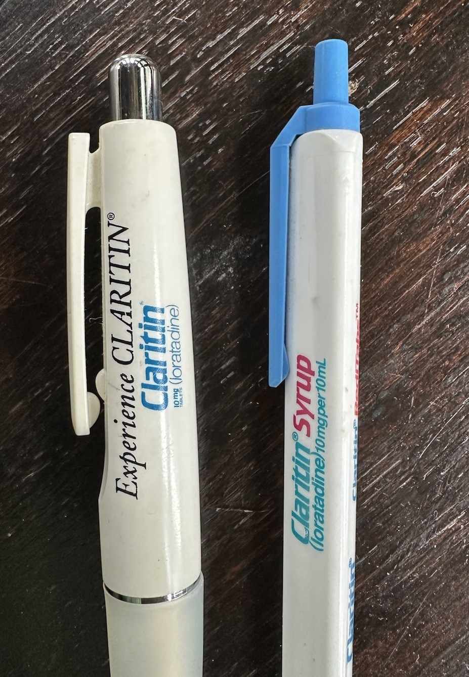 Vintage Claritin Drug Rep Advertising Pens – Lot Of 2