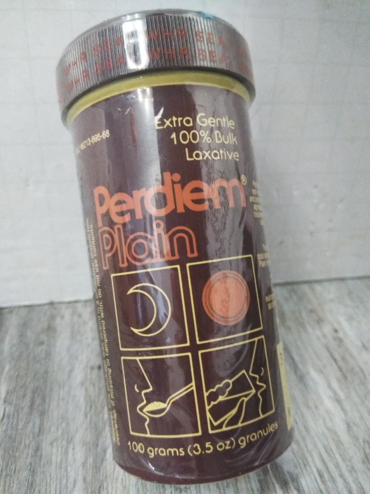 Vtg PERDIEM PLAIN 100% BULK LAXATIVE 3.5 oz ORIGINAL TIN TUBE SEALED ( AD-PROP)