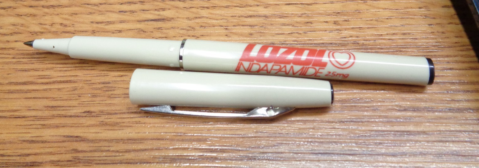 BEROL CONTEMORA XF USA Pharmaceutical Drug Rep Ink Pen LOZOL Indapamide WORKS!