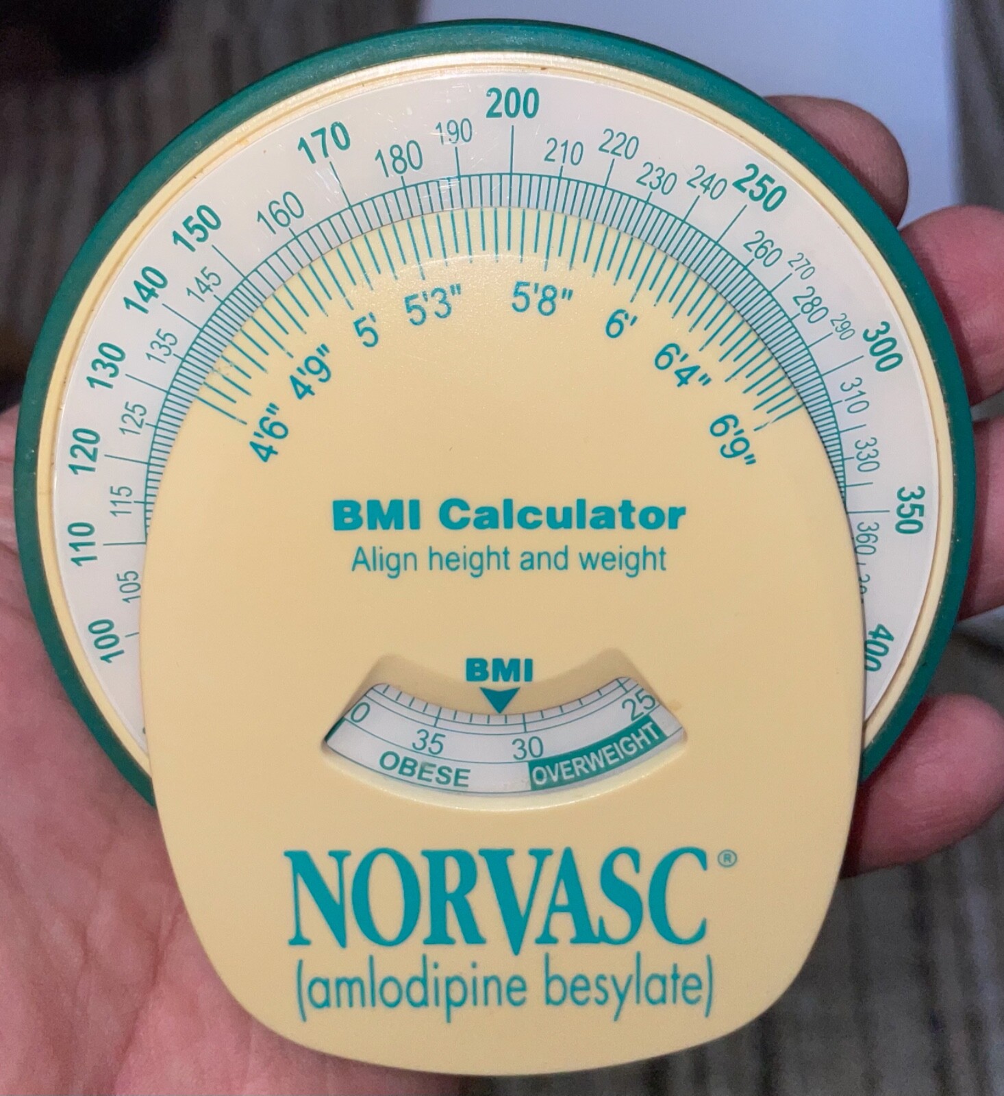NORVASC FRIDGE MAGNET BMI CALCULATOR ADVERTISING HEALTH METER ADSTRACTS RALEIGH