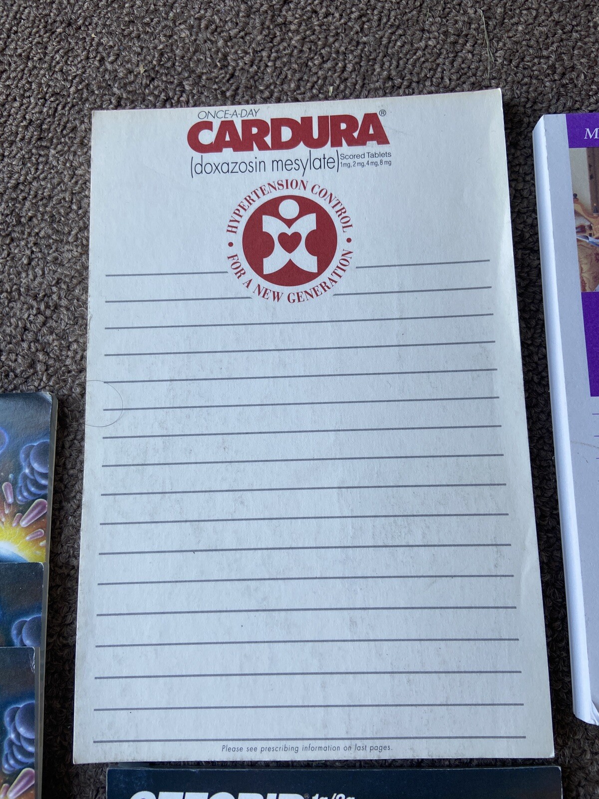 Note Pad Lot Pharmaceutical Drug Rep Collectible Promo Zoloft Cardura Cefobid