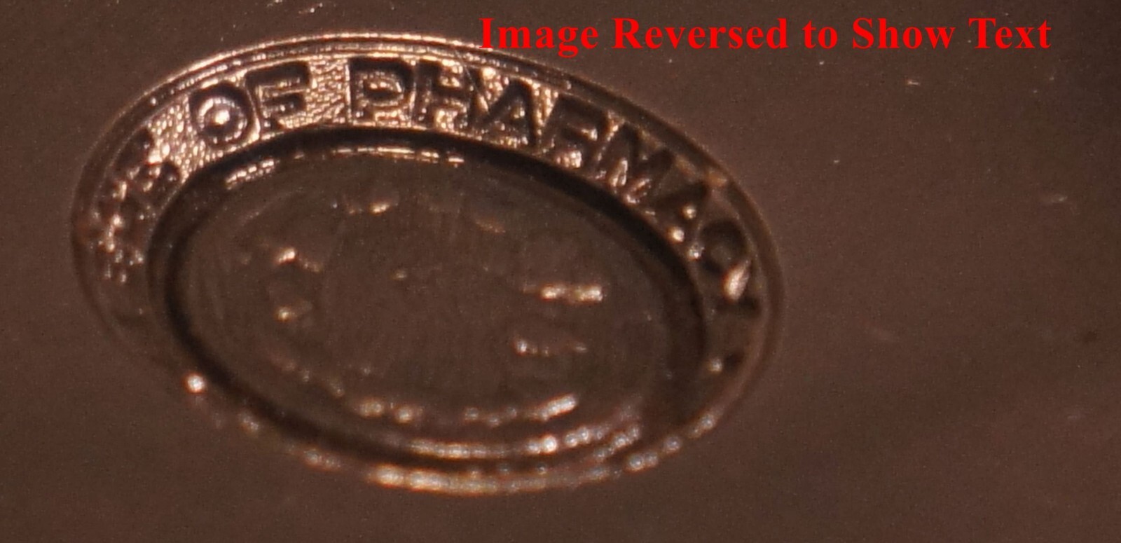 Antique MILTON SCHOOL OF PHARMACY Ring Top or Pin STEEL STAMPING DIE JN1778