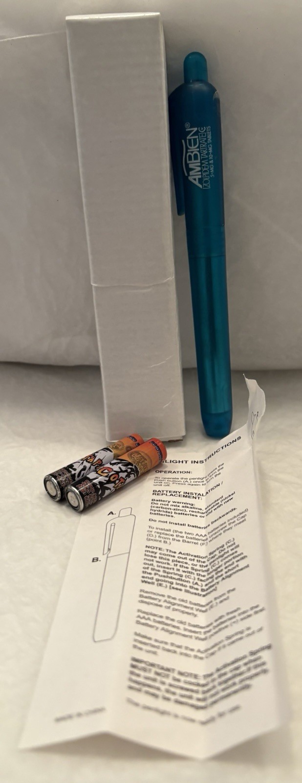 VTG 2004 AMBIEN PENLIGHT PHARMA ADVERTISING DRUG REP LOGO NEW RARE