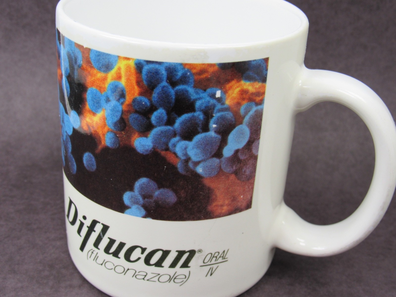 Diflucan Mug Drug Rep Pharmaceutical Promo Advertising Colorful Fungus Design
