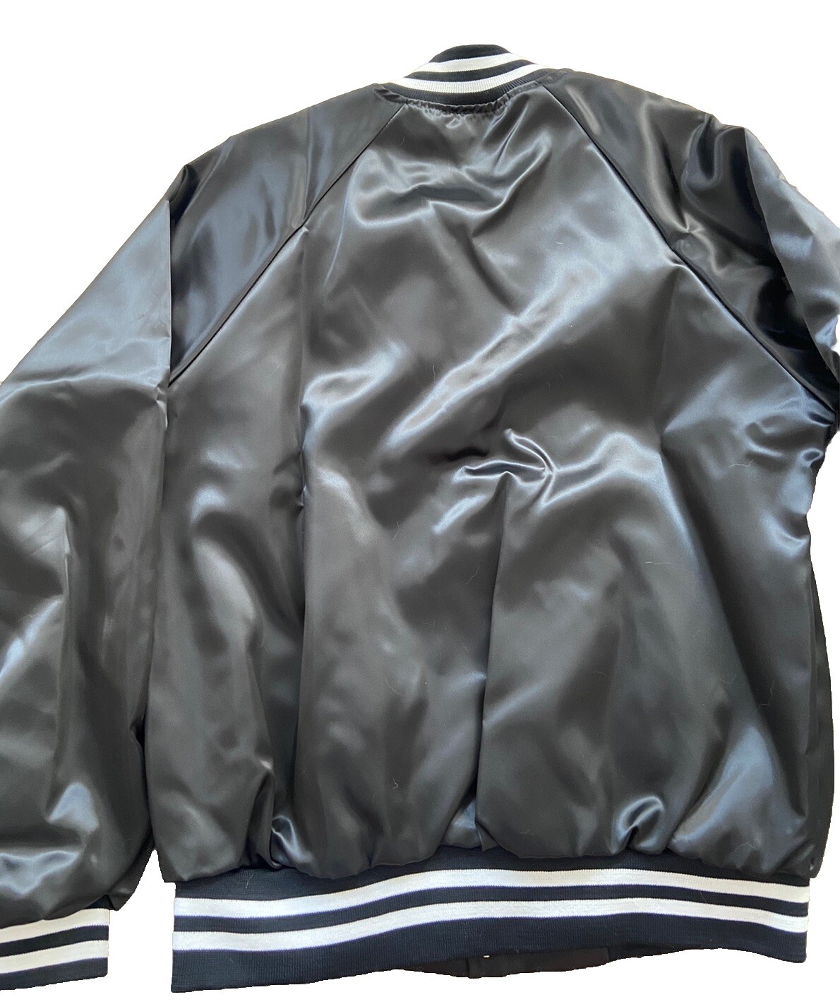 UPJOHN Kalamazoo Black Satin Bomber Jacket 100th Anniversary Med NEW