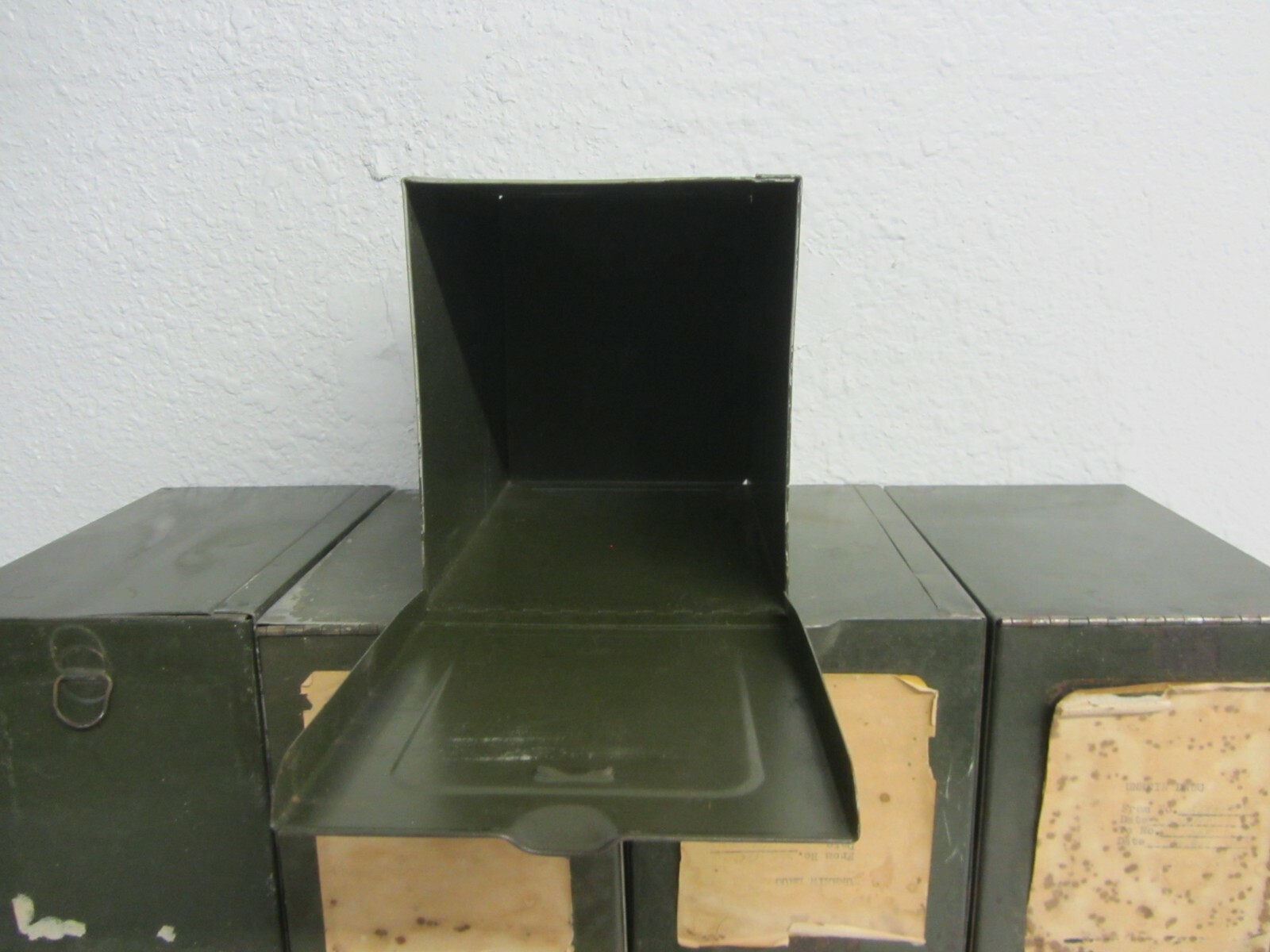 Lot of 9 Vintage Metal Drug Medical Pharmacy Prescription File Boxes 8 Inserts