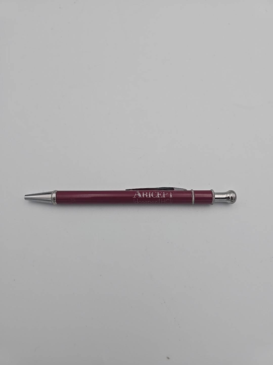 Aricept Heavy Metal PEN Clicker Drug Rep Pharmaceutical Promo Advertising works
