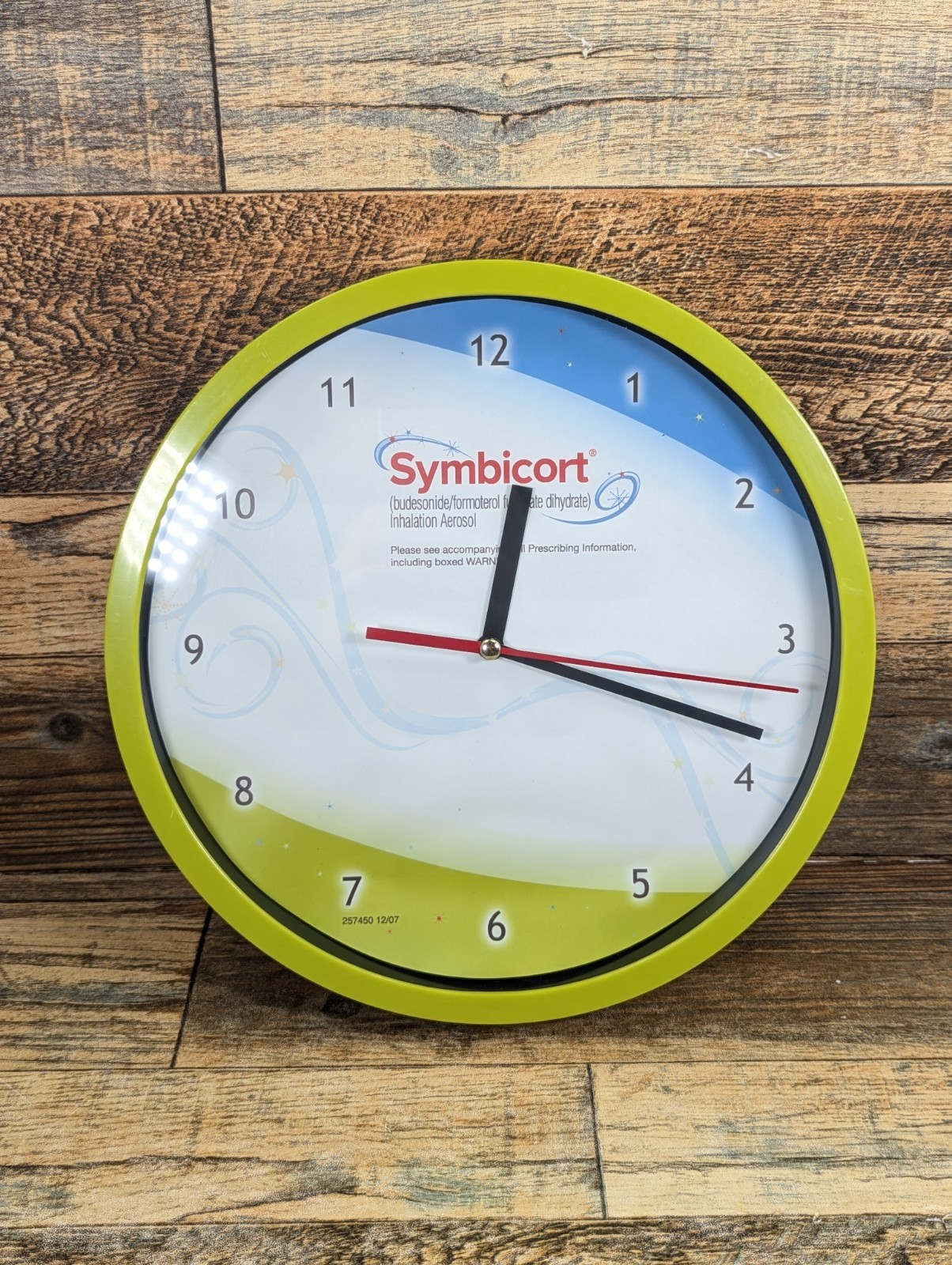 Symbicort Pharmaceutical Promo Collectible Promotional Clock Tested