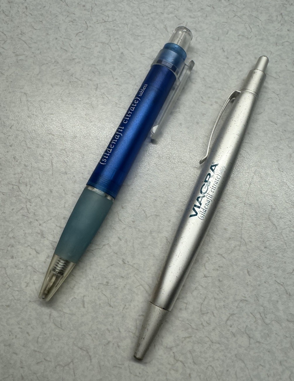 VIAGRA PENS Lot of 2 Metal Ball Point & Plastic Pharmaceutical Promo – Lot of 2